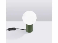 Sollux Lighting Lámpara De Escritorio Halo Moderno De Aluminio/Vidrio - 1 Fuentes Luminosas - L.12 X A.19 Cm - Oliva Verde Outlet