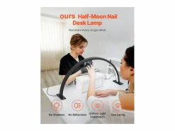 Lámpara de Escritorio, SucceBuy, Lámpara de Escritorio 30 W en Forma de Media Luna con Soporte para Teléfono - Brillo Ajustable Negro Sale