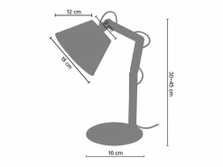 TOSEL Lámpara De Escritorio|Lámpara de Escritorio ,madera,Gris ,A45xD18xP18cm