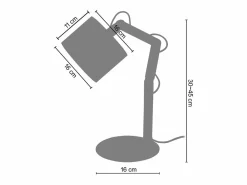 TOSEL Lámpara De Escritorio|Lámpara de Escritorio ,madera,Gris ,A45xD16xP16 cm