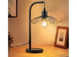Lámpara de escritorio vintage , lámpara de noche, lámpara de mesa, E27 con cable, lámpara de escritorio retro de metal negra (bombilla no incluida)^NETTLIFE Sale