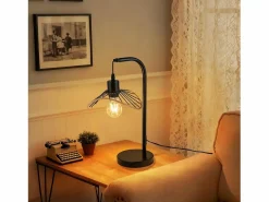 Lámpara de escritorio vintage , lámpara de noche, lámpara de mesa, E27 con cable, lámpara de escritorio retro de metal negra (bombilla no incluida)^NETTLIFE Sale