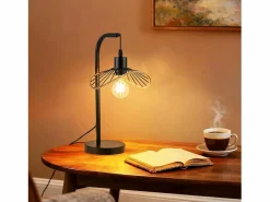 Lámpara de escritorio vintage , lámpara de noche, lámpara de mesa, E27 con cable, lámpara de escritorio retro de metal negra (bombilla no incluida)^NETTLIFE Sale