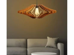 OZAIA Lámpara Suspendida|Lámpara de MDF - D. 59 x Alt. 55 cm - Marrón - FARITA