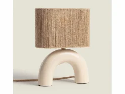 Ledkia Lámpara De Mesa|Lámpara de Mesa Cerámica y Cuerda Natural Callie