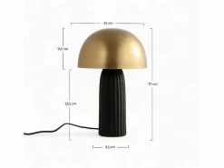 Rendez-Vous Déco Lámpara De Mesa|Lámpara de mesa de metal negro y dorado - Joy