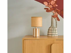 Sweeek Lámpara De Mesa|Lámpara de mesa interior cerámica pantalla de efecto de mimbre