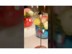 Lámpara de mesa LED inalámbrica recargable y regulable Pina Pro Corten Azafrán Marru00f3n Outlet