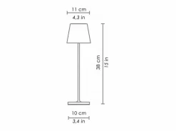 Lámpara de mesa LED Poldina Pro con craquelado de hoja de oro rojo, recargable y regulable, con batería de hasta 12 horas Amarillo Clearance
