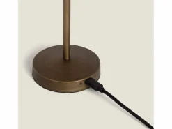 Ledkia Iluminación Exterior|Lámpara de Mesa LED Portátil para Exterior Metal con Batería Recargable Lendora Latón