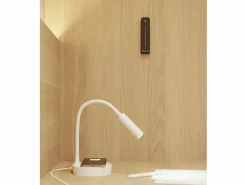 Lámpara De Escritorio|Lámpara de mesa LED Stem 5W blanca, luz cálida, carga inalámbrica y cabezal ajustable