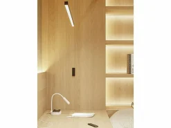 Lámpara De Escritorio|Lámpara de mesa LED Stem 5W blanca, luz cálida, carga inalámbrica y cabezal ajustable
