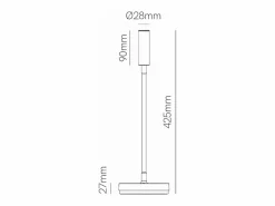 Lámpara de mesa LED Stem 5W negra, luz cálida, carga inalámbrica y cabezal ajustable Negro Best