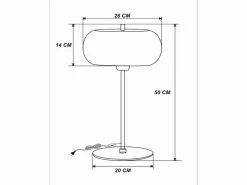 Lámpara de mesa metálica, D. 26 x H.50 cm, Dorado y negro, KERRY^OZAIA New