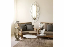 Lámpara De Mesa|Lámpara de mesa pequeña Orchidea 38x20x57 cm en hierro cortado a láser Diseño floral moderno Conexión E14 Made in Italy