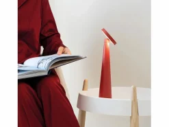 Lámpara de mesa recargable Zafferano Angelina: inalámbrica, cabezal ajustable, control táctil, diseño interior moderno, color Blanco Best