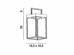 Iluminación Exterior|Energía Solar|Lámpara de mesa solar y recargable CAGE de Perenz Mate H30cm