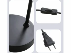 Lámpara de mesilla de noche vintage con cable E27, lámpara de escritorio negra y dorada, lámpara de lectura giratoria^NETTLIFE Online