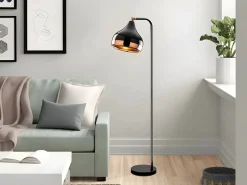 OZAIA Lámpara de metal - lámpara H. 120 cm - y cobre - YILDO Negro
