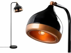 OZAIA Lámpara de metal - lámpara H. 120 cm - y cobre - YILDO Negro