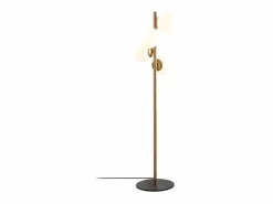 OZAIA Lámpara de metal y cristal 4 globos FAZE - Alt. 130 cm - y blanco Dorado Best