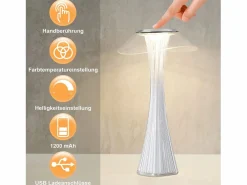 Lámpara de noche LED táctil regulable USB con 3 niveles de brillo Lámpara de mesa para dormitorio^NETTLIFE Sale