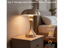 Lámpara de noche LED , táctil, regulable, inalámbrica, con batería, vintage, recargable por USB^NETTLIFE Hot