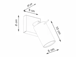 Sollux Lighting Aplique Para Pared|Lámpara de pared Briix moderno de acero - 1 fuentes luminosas 4000K - L.8 x A.8 cm - ocre
