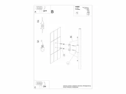 Sollux Lighting Aplique Para Pared|Lámpara de pared Brill moderno de acero - 2 fuentes luminosas 4000K - L.2,5 x A.50 cm -