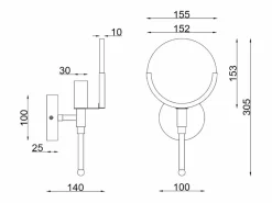 Lámpara de Pared de Metal y Cristal Frome^Ledkia New