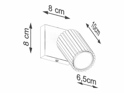 Sollux Lighting Aplique Para Pared|Lámpara de pared Gloow minimalista de aluminio - 1 fuentes luminosas 4000K - L.8 x A.8 cm - ocre