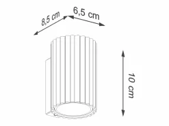 Sollux Lighting Lámpara de pared Gloow minimalista de aluminio - 1 fuentes luminosas 3000K - L.6,5 x A.10 cm - Negro Best