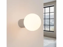 Lámpara De Pared Halo Moderno De Aluminio/Vidrio - 1 Fuentes Luminosas - L.12 X A.12 Cm - Gris Pardo^Sollux Lighting Sale
