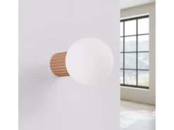 Sollux Lighting Aplique Para Pared|Lámpara De Pared Halo Moderno De Aluminio/Vidrio - 1 Fuentes Luminosas - L.12 X A.12 Cm - Moca