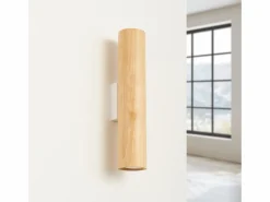 Sollux Lighting Aplique Para Pared|Lámpara de pared Lino moderno de madera/acero - 2 fuentes luminosas - L.6 x A.30 cm - madera natural/