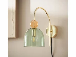 Lámpara de Pared Metal y Cristal Baudelaire Verde^Ledkia