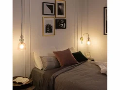 Lámpara de Pared Metal y Cristal Baudelaire Rosa^Ledkia New