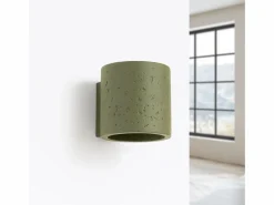 Sollux Lighting Aplique Para Pared|Lámpara de pared Orbis industrial de concreto - 1 fuentes luminosas - L.10 x A.10 cm - oliva