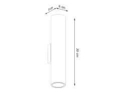 Sollux Lighting Aplique Para Pared|Lámpara de pared Toris desván de acero - 2 fuentes luminosas 4000K - L.6 x A.30 cm -