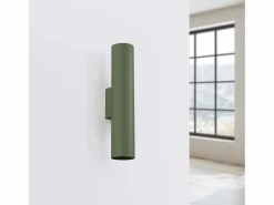 Sollux Lighting Lámpara de pared Toris desván de acero - 2 fuentes luminosas 3000K - L.6 x A.30 cm - oliva Verde Sale