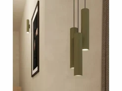 Sollux Lighting Lámpara de pared Toris desván de acero - 2 fuentes luminosas 3000K - L.6 x A.30 cm - oliva Verde Sale