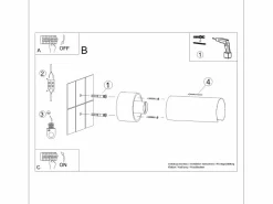 Sollux Lighting Lámpara de pared Torow minimalista de acero - 1 fuentes luminosas 4000K - L.10 x A.21 cm - Blanco Hot