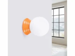 Sollux Lighting Lámpara de pared Zori minimalista de cerámica/vidrio vidriado - 1 fuentes luminosas - L.12 x A.12 cm - Naranja Outlet