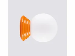 Sollux Lighting Lámpara de pared Zori minimalista de cerámica/vidrio vidriado - 1 fuentes luminosas - L.12 x A.12 cm - Naranja Outlet