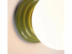 Sollux Lighting Aplique Para Pared|Lámpara de pared Zori minimalista de cerámica/vidrio vidriado - 1 fuentes luminosas - L.12 x A.12 cm - oliva