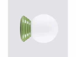 Sollux Lighting Aplique Para Pared|Lámpara de pared Zori minimalista de cerámica/vidrio vidriado - 1 fuentes luminosas - L.12 x A.12 cm - oliva
