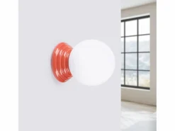 Sollux Lighting Aplique Para Pared|Lámpara de pared Zori minimalista de cerámica/vidrio vidriado - 1 fuentes luminosas - L.12 x A.12 cm - durazno