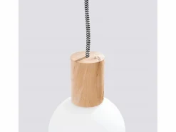 Sollux Lighting Aplique Para Pared|Lámpara de pared Zynto desván de madera/vidrio - 1 fuentes luminosas 3000K - L.6 x A.67 cm - madera natural//negro