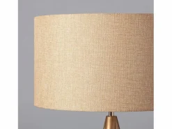 Ledkia Lámpara de Pie de Madera y Tela Wolby Beige Multicolor New