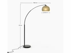 Rendez-Vous Déco Lámpara de pie de metal de color latón - Dinard Negro / Dorado